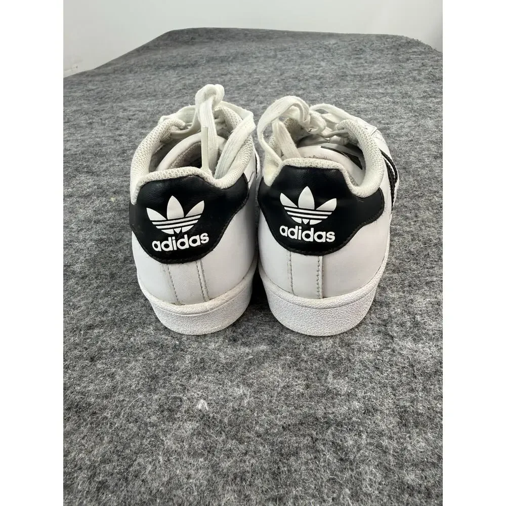 Adidas Superstar Shoes Big Kids Youth Size 4 White Black Low Top Sneakers N187